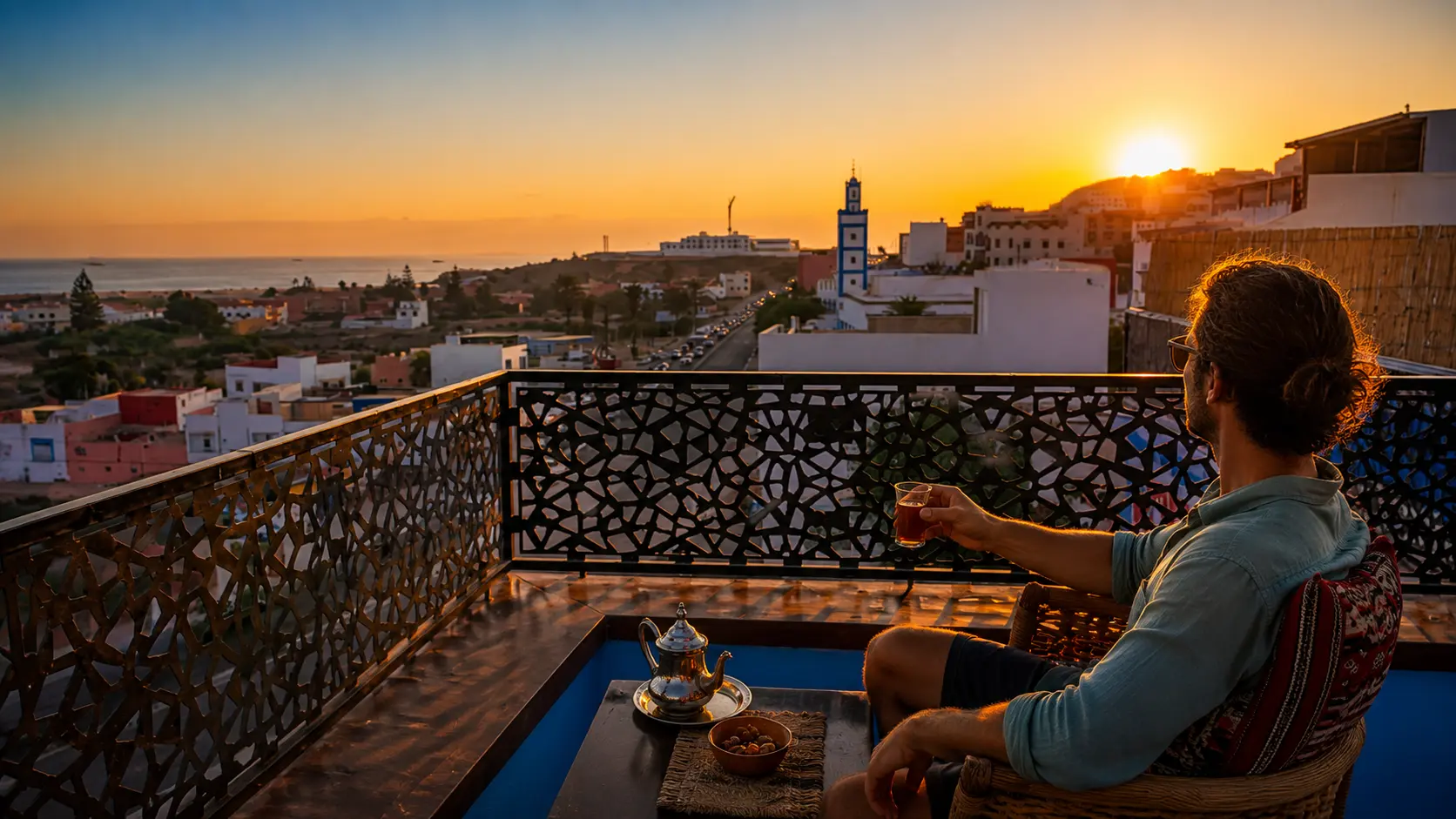 Sunset from a Moroccan rooftop